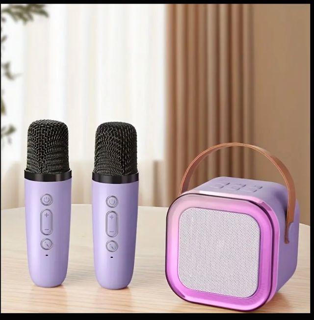 Karaoke Portatile con 2 Microfoni