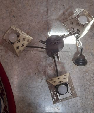 Lampara 3 luces vintage