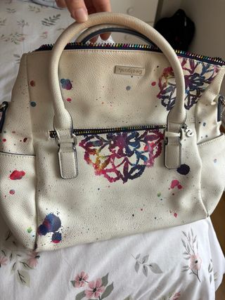 Bolso Desigual blanco y multicolor