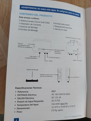 Conector NUEVO dual con ozono. SIN DETERGENTES