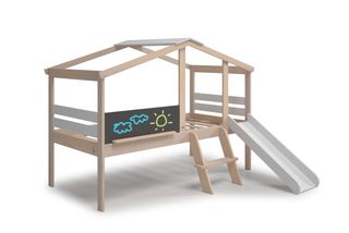 Cama infantil con tobogan NUEV color blanco madera