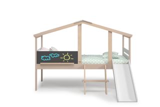 Cama infantil con tobogan NUEV color blanco madera