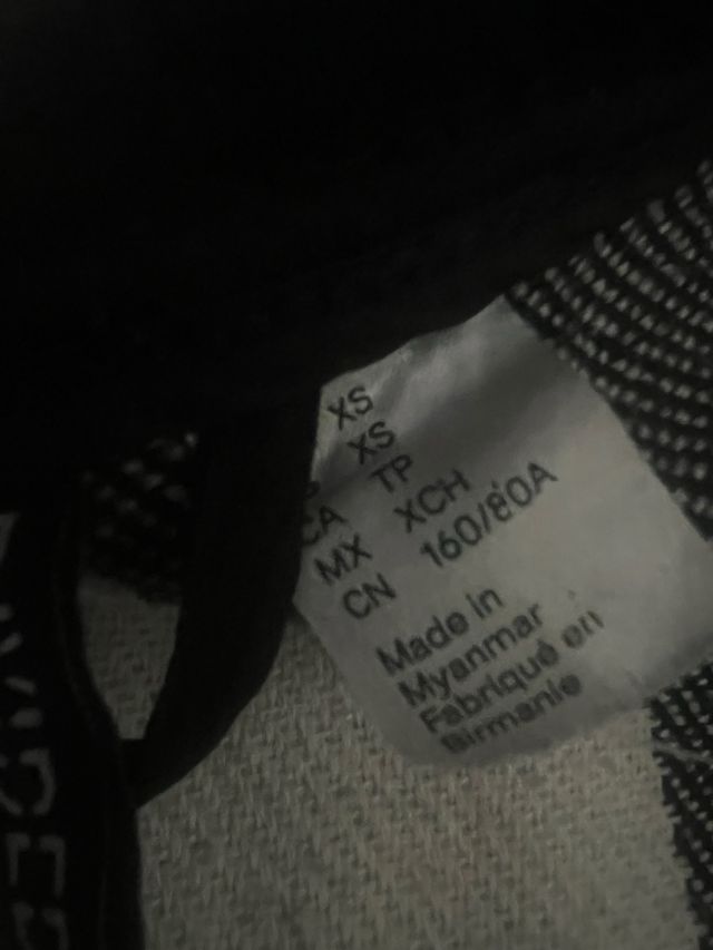 Chaqueta cuadros blanco-negro XS