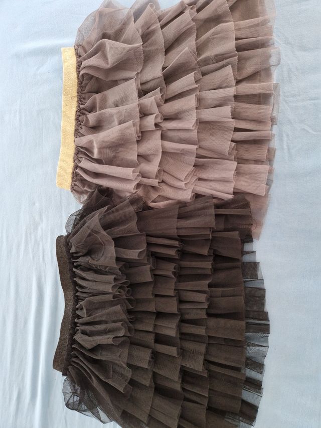 2 Faldas tul niña - gris y negra