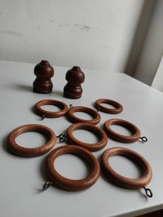 Anillas madera para cortinas - 8uds