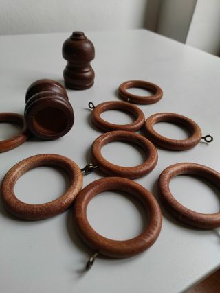 Anillas madera para cortinas - 8uds