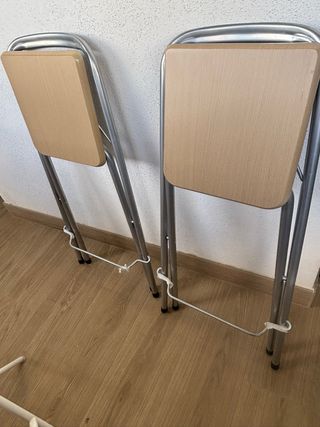 2 Banquetas plegables metal-madera