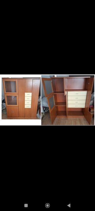 Muebles salón: cómoda + vitrina