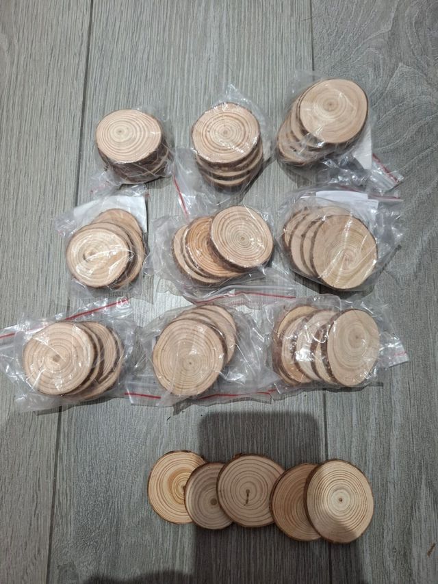 Discos madera manualidades - 50 uds