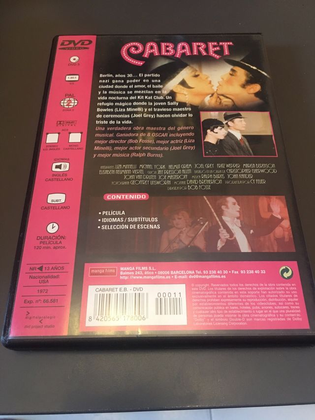 DVD pelicula Cabaret