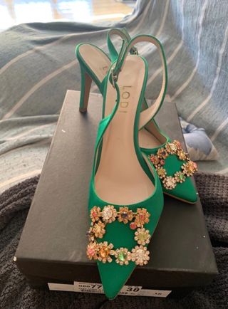 Zapatos Lodi tacón joya verdes 38