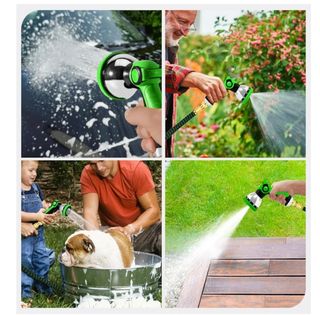 Manguera de agua de jardín extensible.