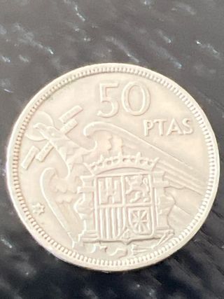Moneda 50 Ptas Franco 1957. Estrella 58