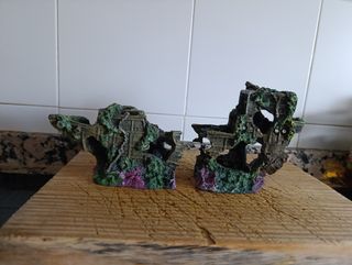 4 figuras de Decoración pecera barco