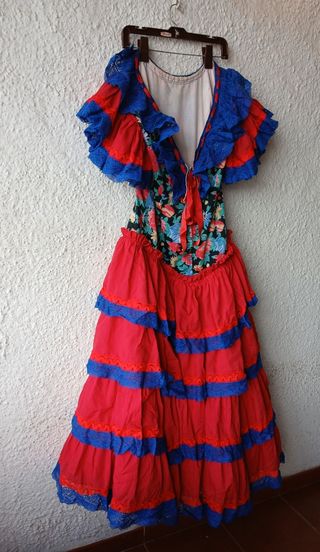 Traje de flamenca amarillo con volantes – Talla 40