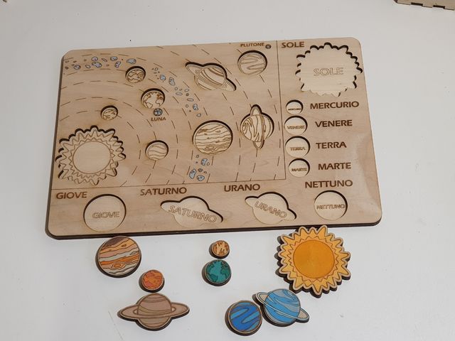 Gioco Incastri Sistema Solare in Legno