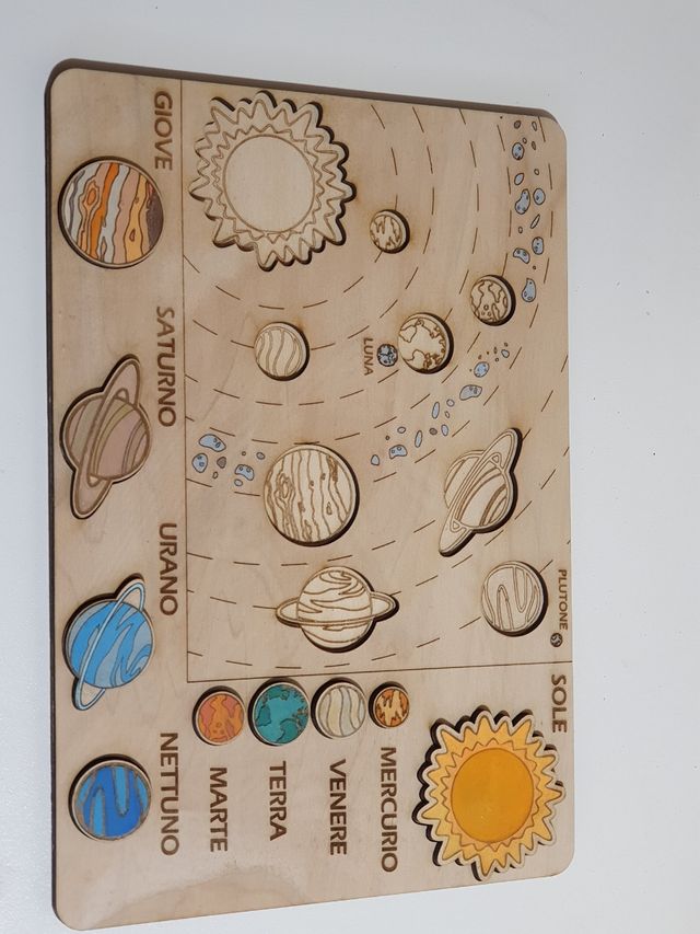Gioco Incastri Sistema Solare in Legno