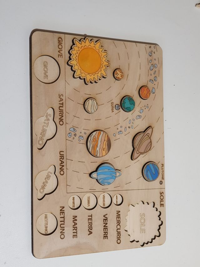 Gioco Incastri Sistema Solare in Legno