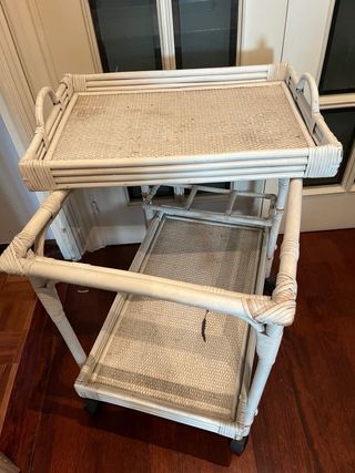 Carrito bar mimbre/bambú vintage