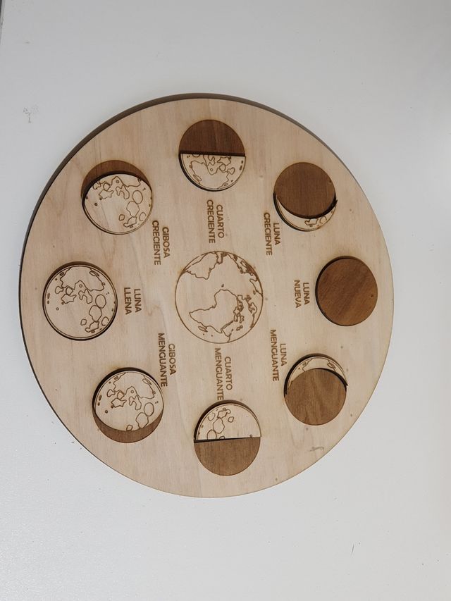 Puzzle Montessori Fasi Lunari in Legno