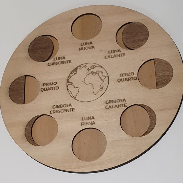 Puzzle Montessori Fasi Lunari in Legno