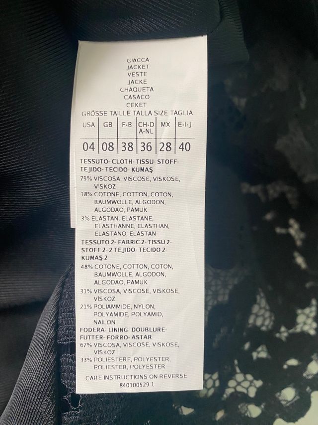 Blazer donna nero con pizzo tg 40 IT Max&Co
