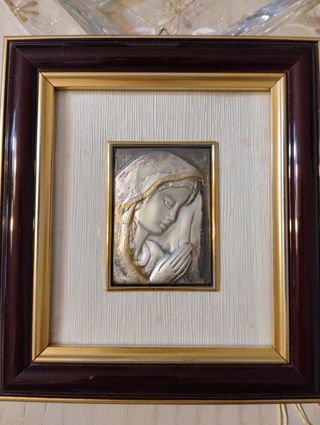 Capezzale con Madonna in argento.Vintage