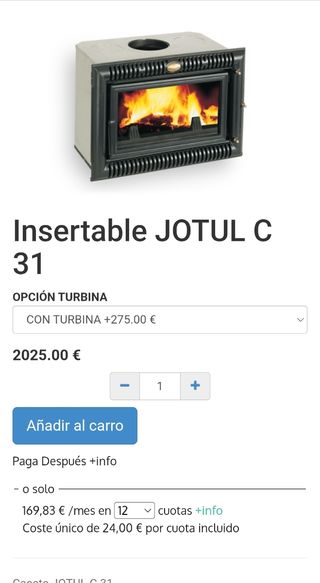 JOTUL C31 - Cassette Insertable con ventilador aut