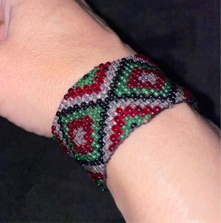 Pulsera tejida abalorios cristal