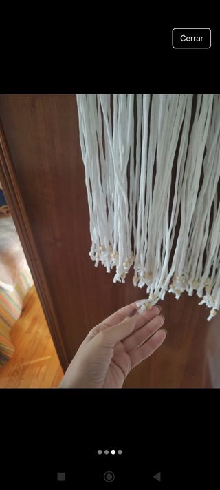 Top Zara blanco flecos talla S