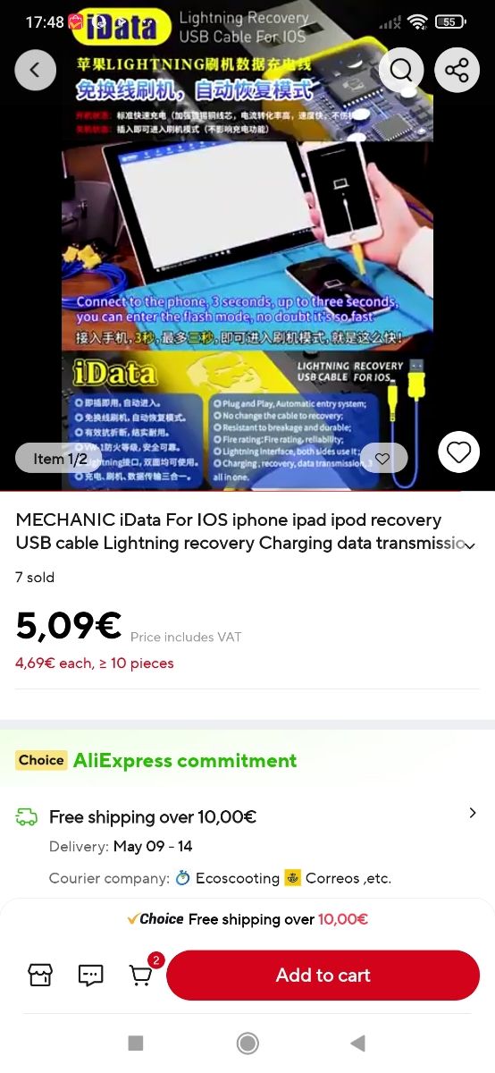 Cable iPhone Carga Rápida