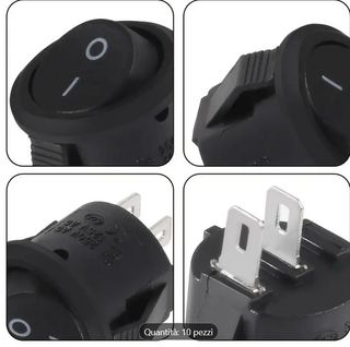 10 pz Interruttore a bilanciere onoff rotondo auto