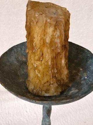 ANTIGUO CANDELERO MISAL RELIGIOSO FORJA DE HIERRO