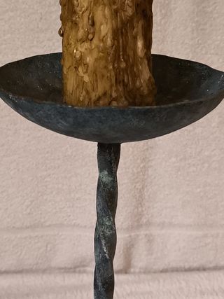 ANTIGUO CANDELERO MISAL RELIGIOSO FORJA DE HIERRO