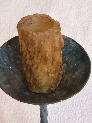 ANTIGUO CANDELERO MISAL RELIGIOSO FORJA DE HIERRO