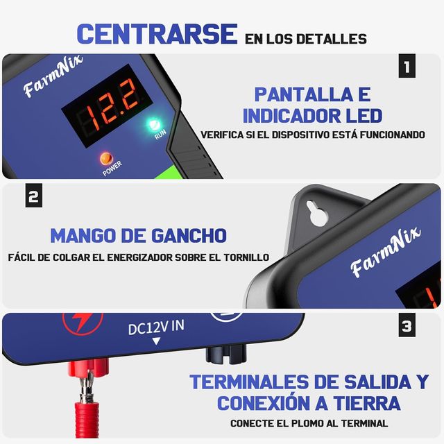Elettrificatore per recinto elettrico 15KM Display