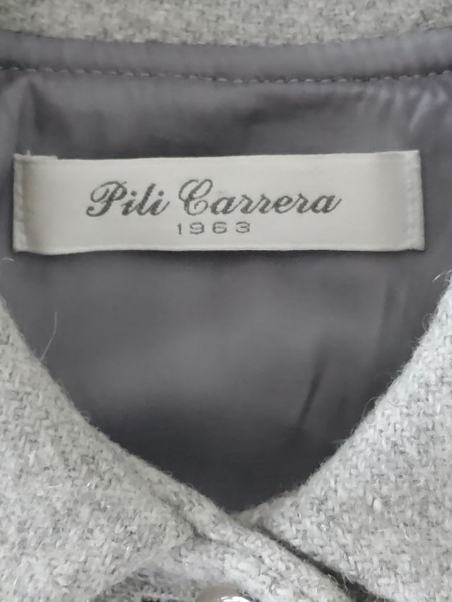 Abrigo Pili Carrera  paño gris niña vintage