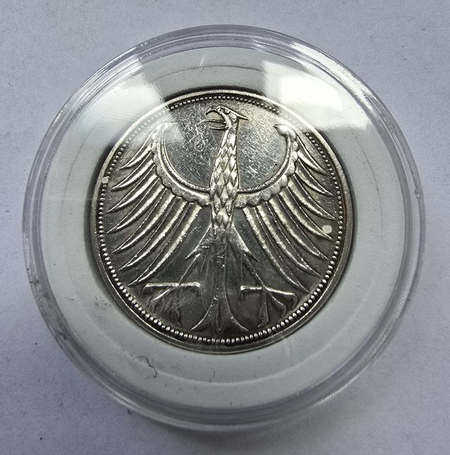 5 marchi Argento del 1966 "F" KM# 112 Germania