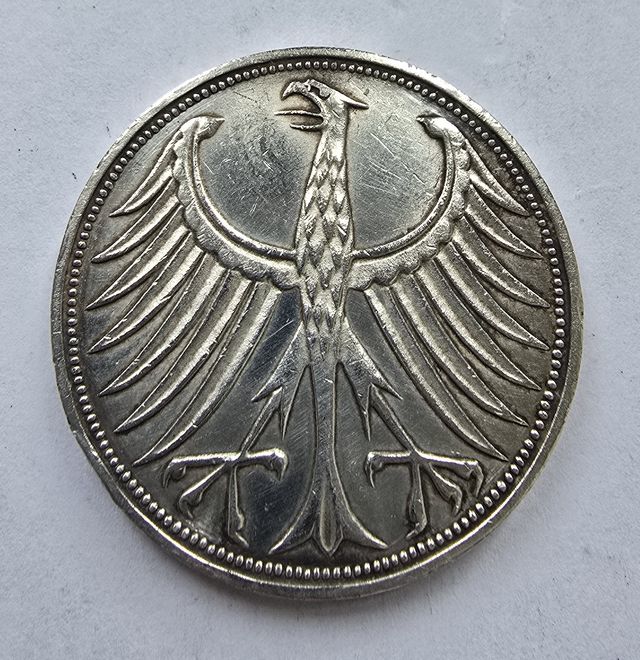 5 marchi Argento del 1972 "F" KM# 112 Germania