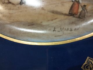 Plato decorativo antiguo- porcelana francesa