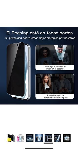NEW'C 3 Piezas Protector pantalla privacidad para iPhone 16 Plus15 Plus 67 PulgadasCristal Vidrio Templado Antiespia
