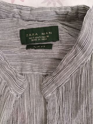 Camisa Zara Man Gris - Talla S