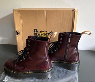 Botas Dr. Martens V Jadon II Cherry Red Oxford Rub Off