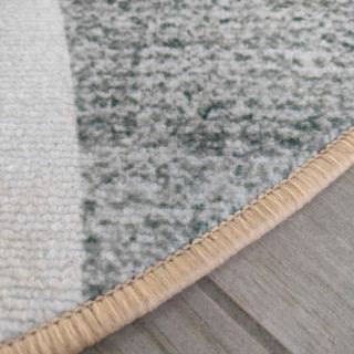 Alfombra redonda beige y gris