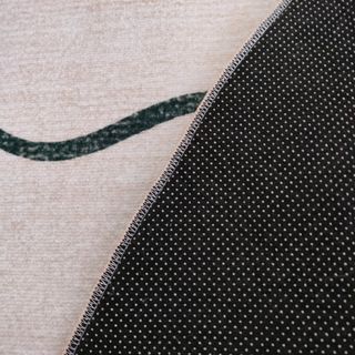 Alfombra redonda beige y gris