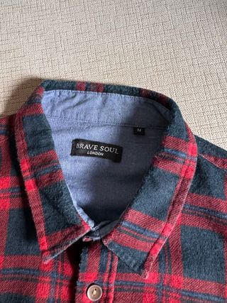 Camisa brave soul cuadros roja M