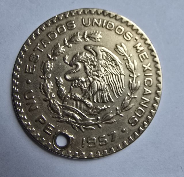 1 peso del 1957 KM# 459 Mexico Argento 0.100
