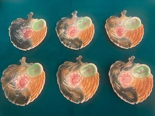 6 Platos Postre Vintage Años 60