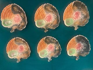 6 Platos Postre Vintage Años 60