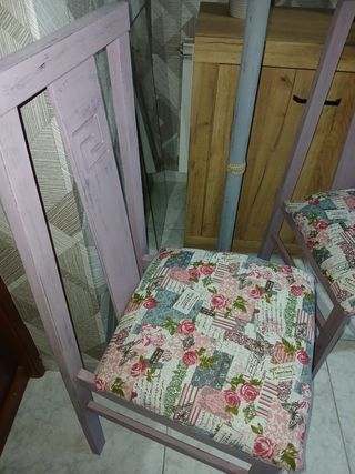 Sedie in legno shabby chic lilla